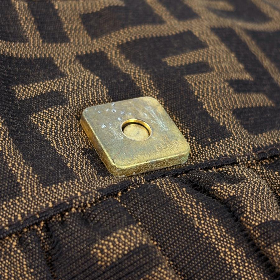 フェンディ FENDI ズッカ柄 ショルダーバッグ ハンドバッグ キャンバス ブラウン 8BR436 中古_5