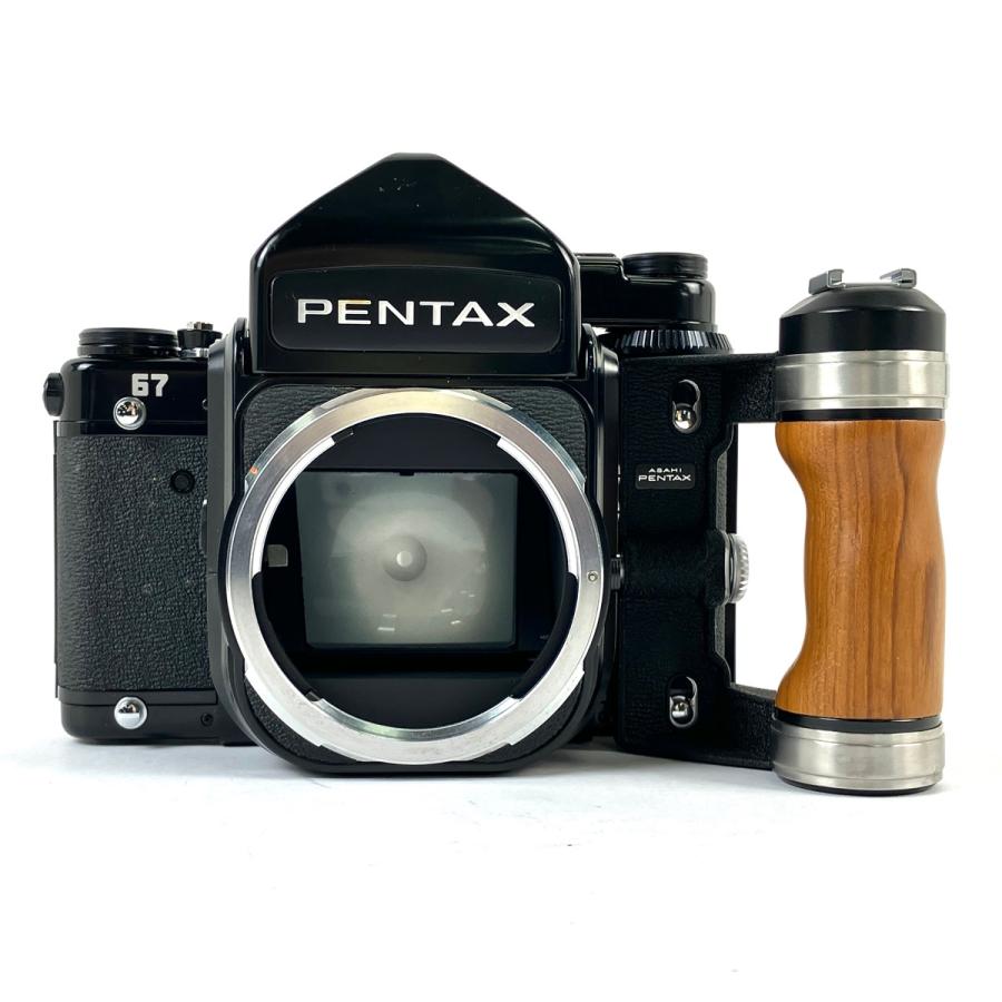 ペンタックス PENTAX 67 ボディ TTLファインダー ウッドグリップ付 中