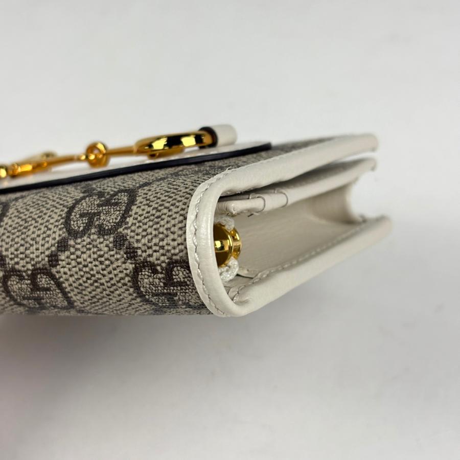 グッチ カードケース ウォレット ホースビット 1955 二つ折り財布 GGスプリームキャンバス 621887 レディース GUCCI  中古 GUCCI（グッチ） カードケース ウォレット ホースビット 1955 二つ折り