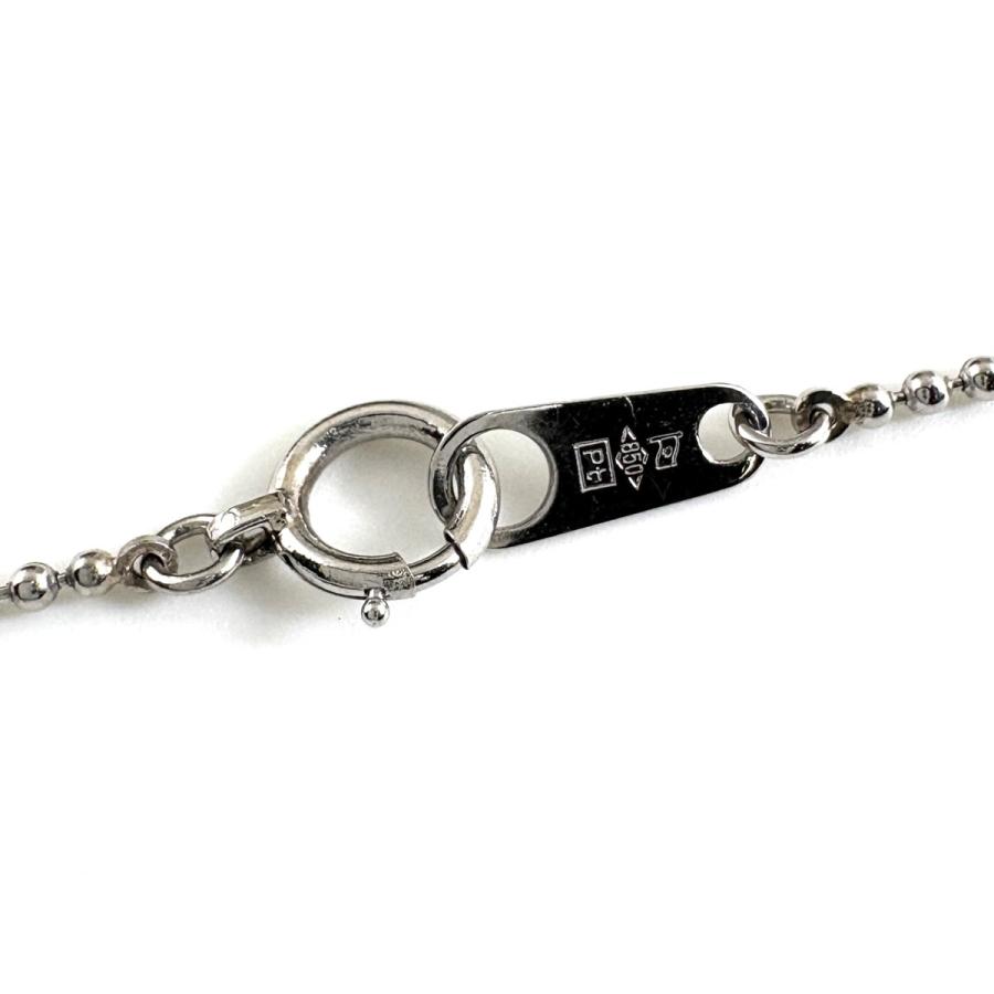 ハートモチーフ デザインネックレス プラチナ ペンダント メレダイヤ ネックレス Pt900 Pt850 ダイヤモンド レディース 中古