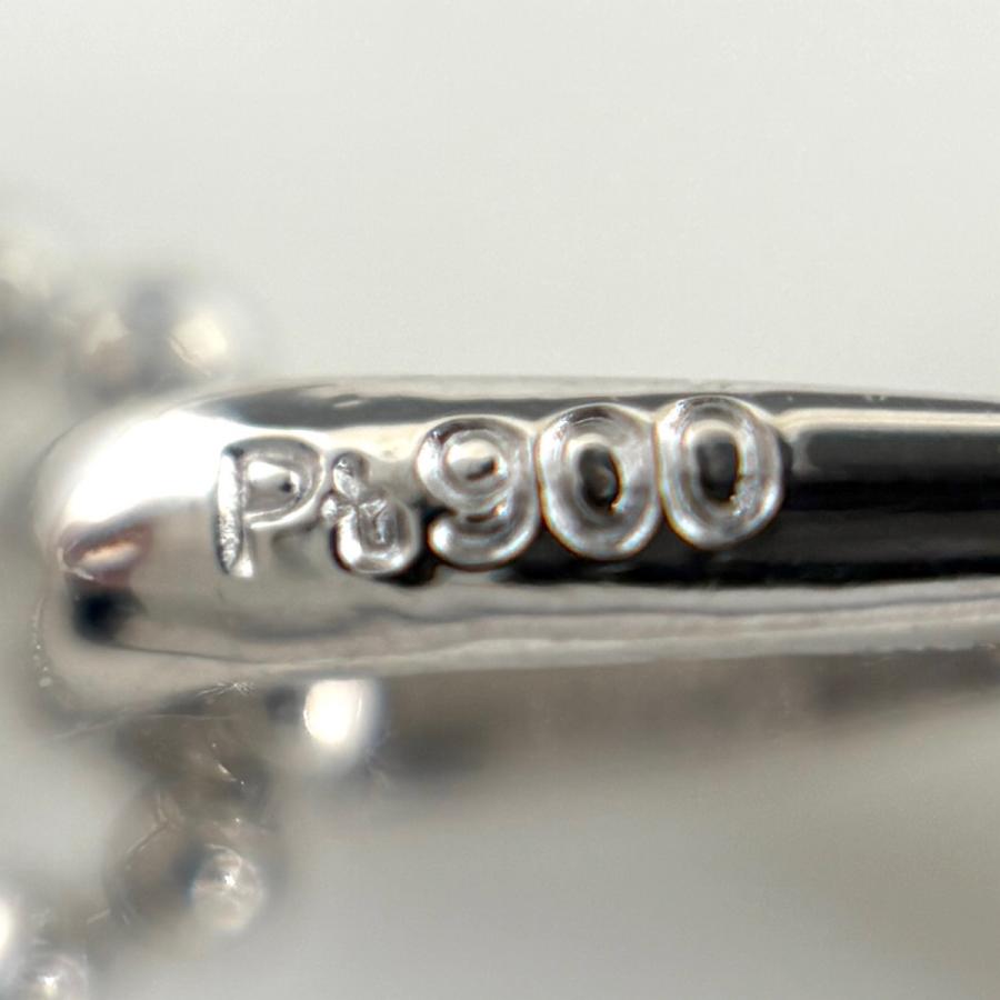 フラワーモチーフ デザインネックレス プラチナ ペンダント メレダイヤ 花 ネックレス Pt900 Pt850 ダイヤモンド レディース 中古