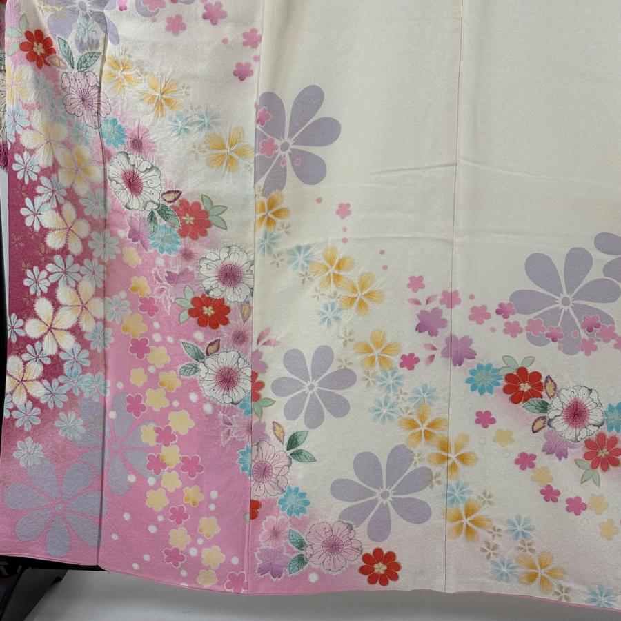 美品 振袖 身丈161cm 裄丈66cm M 袷 徳永憲峯 落款あり 辻が花 梅 金