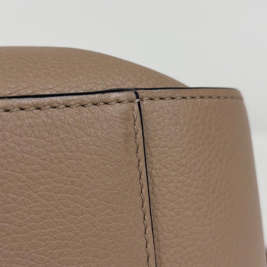 ロエベ LOEWE ハンモック ドローストリング バッグ スモール ショルダーバッグ ハンドバッグ レザー ベージュ ブラウン レディース 中古