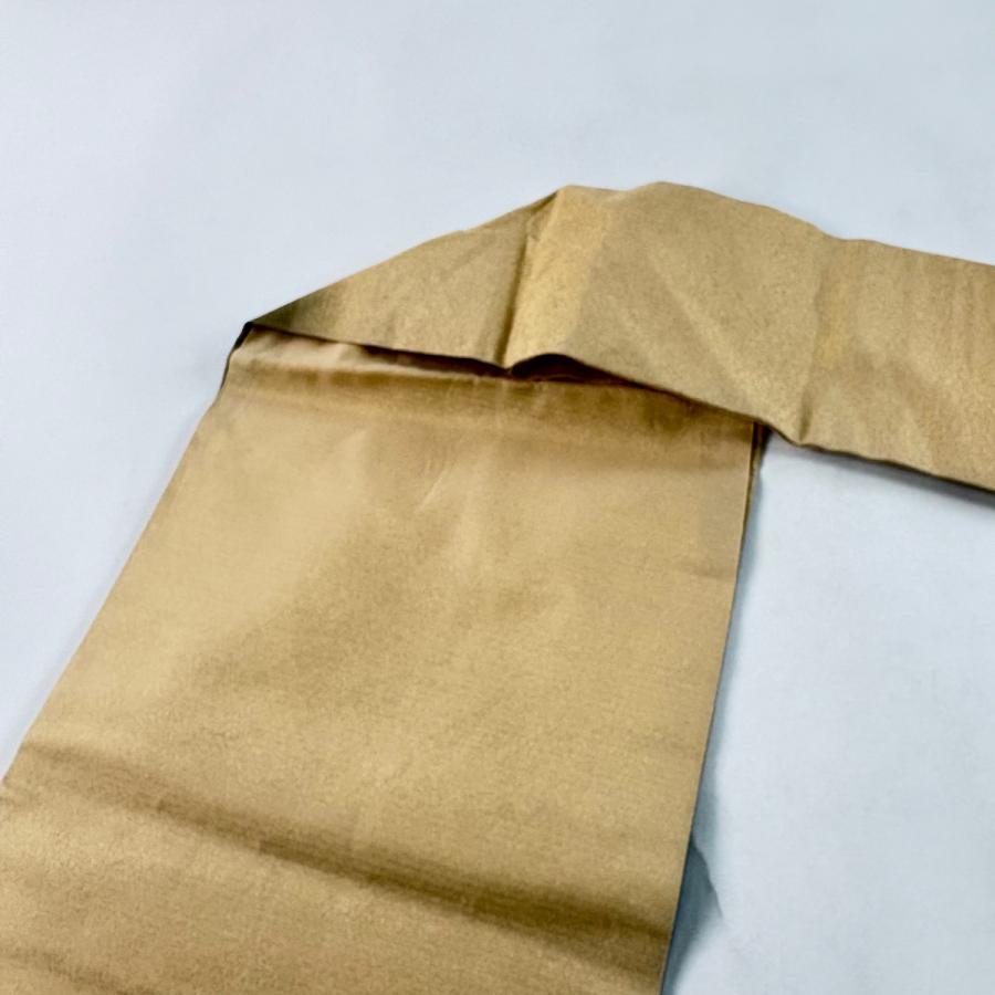 名古屋帯 秀品 椿 桜楓 刺繍 金通し オレンジ 正絹 中古 在庫一掃