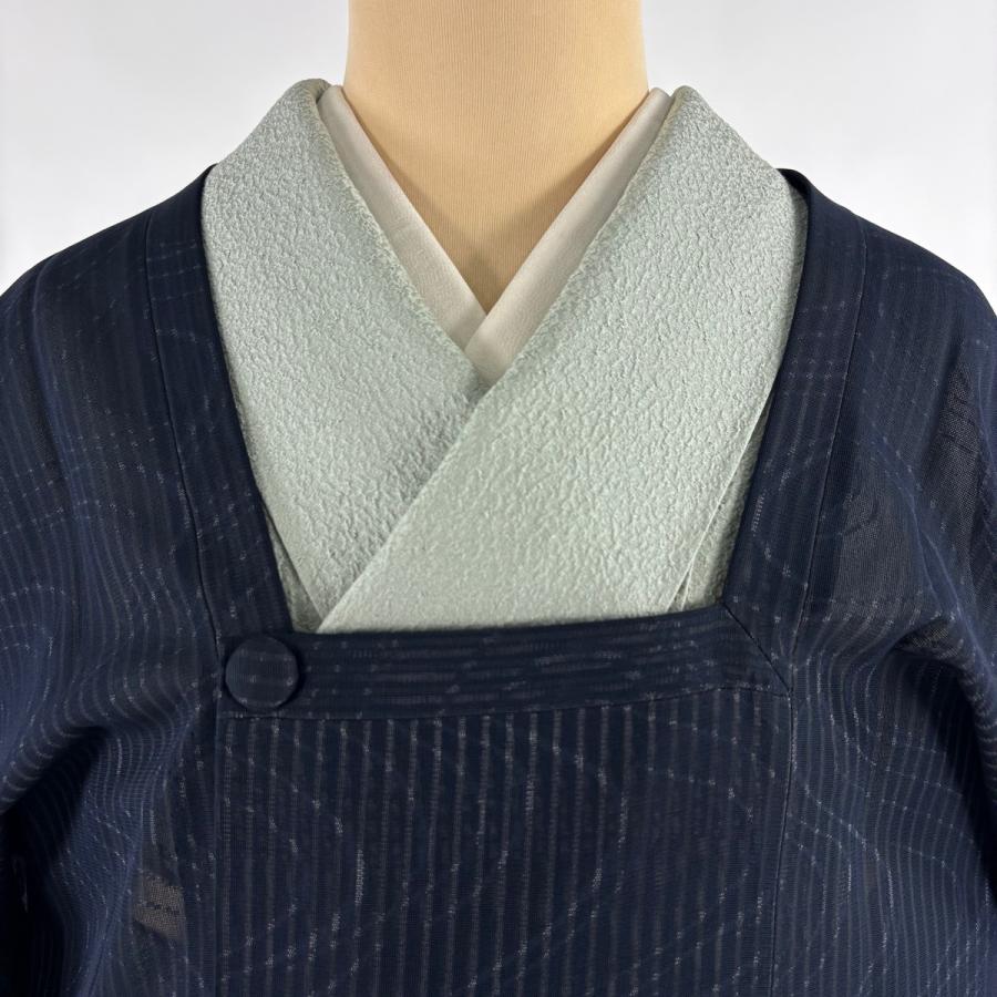 美品 道行 身丈116cm 裄丈62.5cm S 和装コート 角衿 流水 濃紺 正絹 