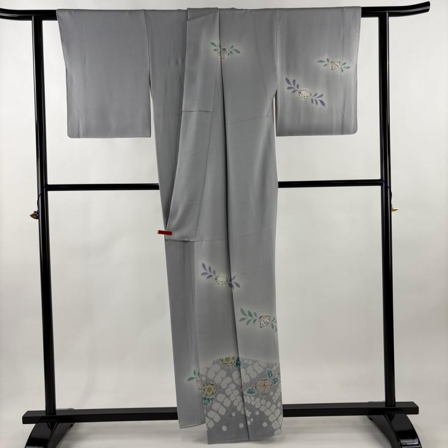 訪問着 身丈159cm 裄丈62cm S 袷 小倉淳史 落款あり 辻が花 貝 ぼかし