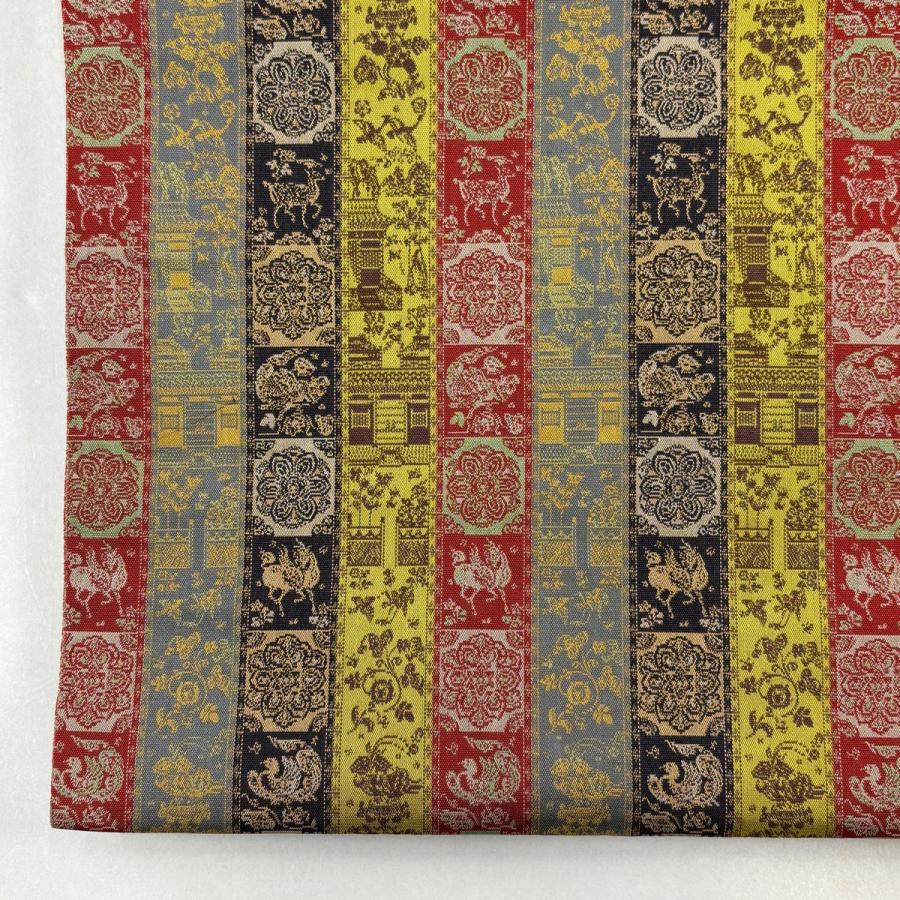 美品 開き名古屋帯 逸品 龍村美術織物 比翼仕立て 華文 鳥 青灰色 正絹 中古_3