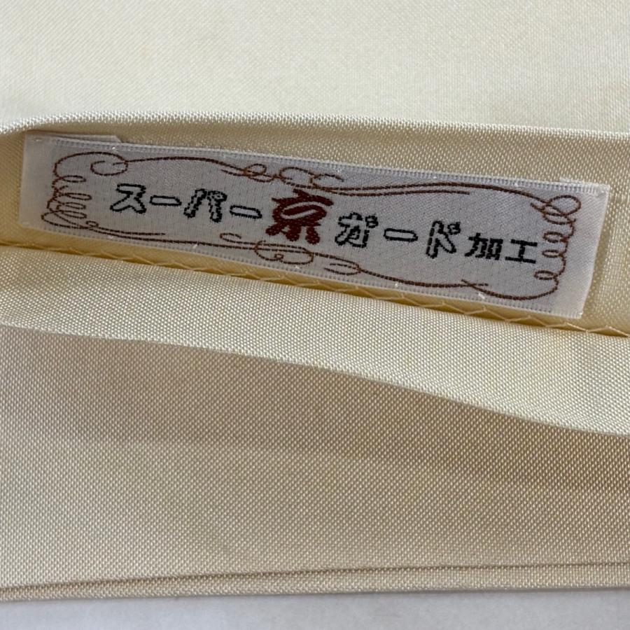 袋帯 逸品 華文 花鳥 金糸 刺繍 クリーム お太鼓柄 正絹 中古_5