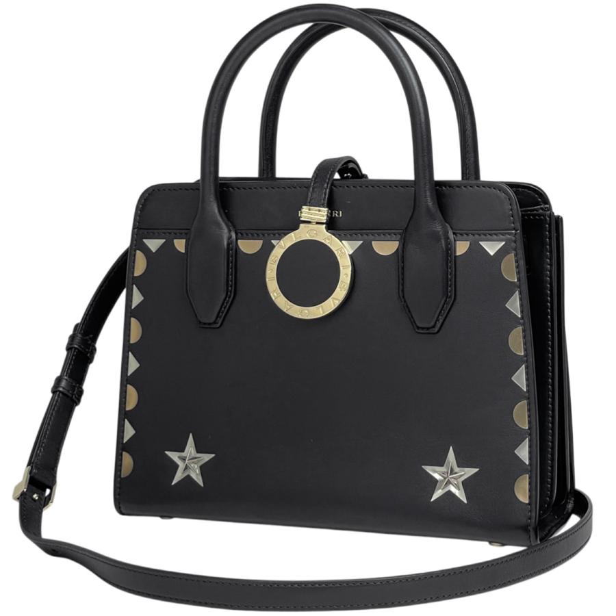【美品】BVLGARIブルガリレザー 2WAY ショルダーバッグブラックA4可 ブルガリ BVLGARI ブルガリ ブルガリ アルバ 2way ハンドバッグ 斜