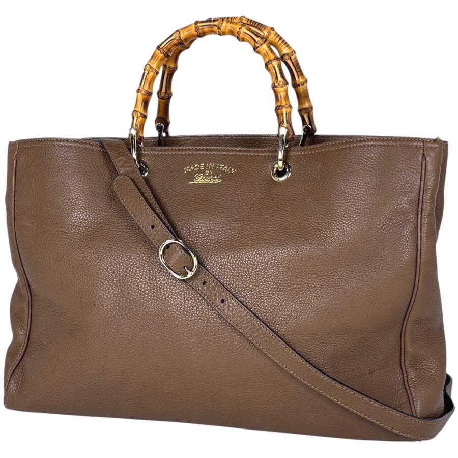 GUCCI（グッチ） バンブー ショッパー ラージ ハンドバッグ ロゴ 2WAY 
