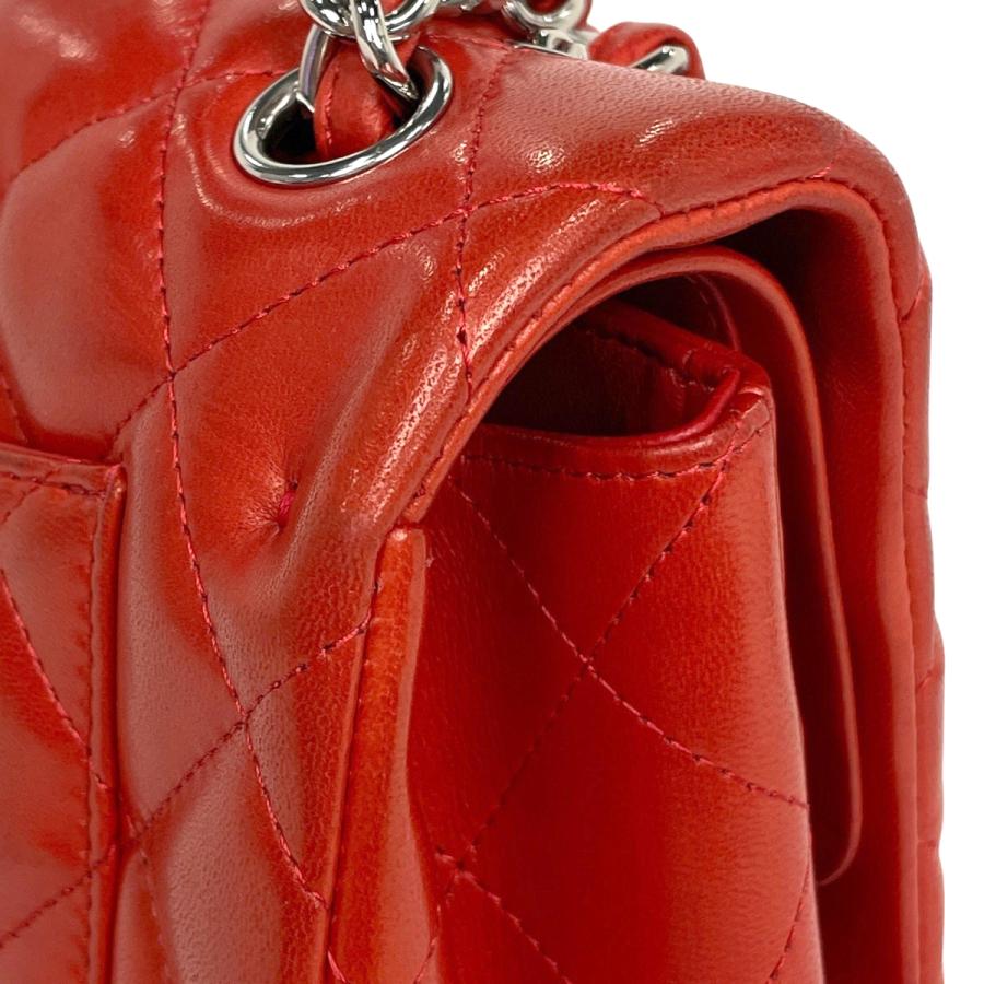 シャネル CHANEL デカ マトラッセ Wフラップ チェーン ショルダーバッグ ココマーク ショルダーバッグ レザー レッド A58600 レディース 中古_7