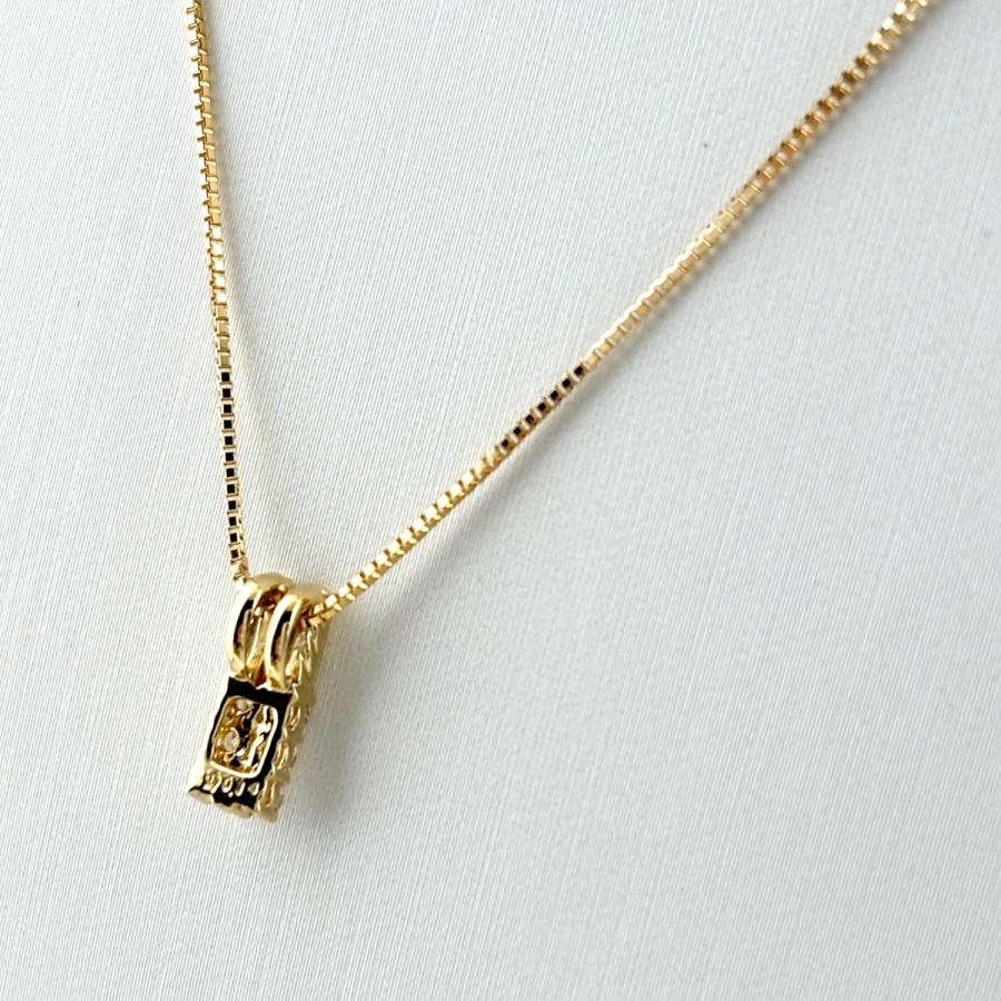 メレダイヤ デザインネックレス YG イエローゴールド ペンダント ネックレス K18 ダイヤモンド レディース 中古