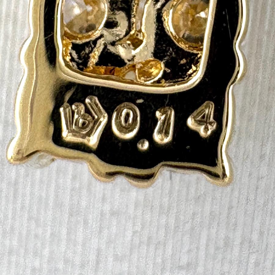 メレダイヤ デザインネックレス YG イエローゴールド ペンダント ネックレス K18 ダイヤモンド レディース 中古