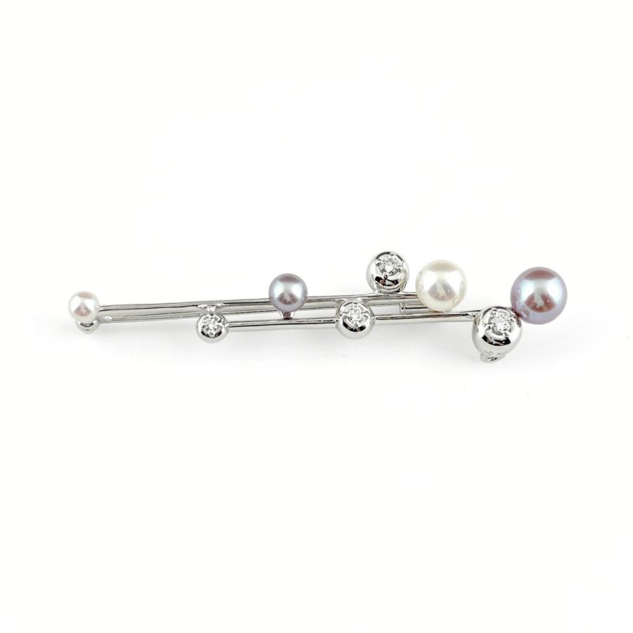 タサキ TASAKI パール デザインブローチ プラチナ ブローチ Pt900 