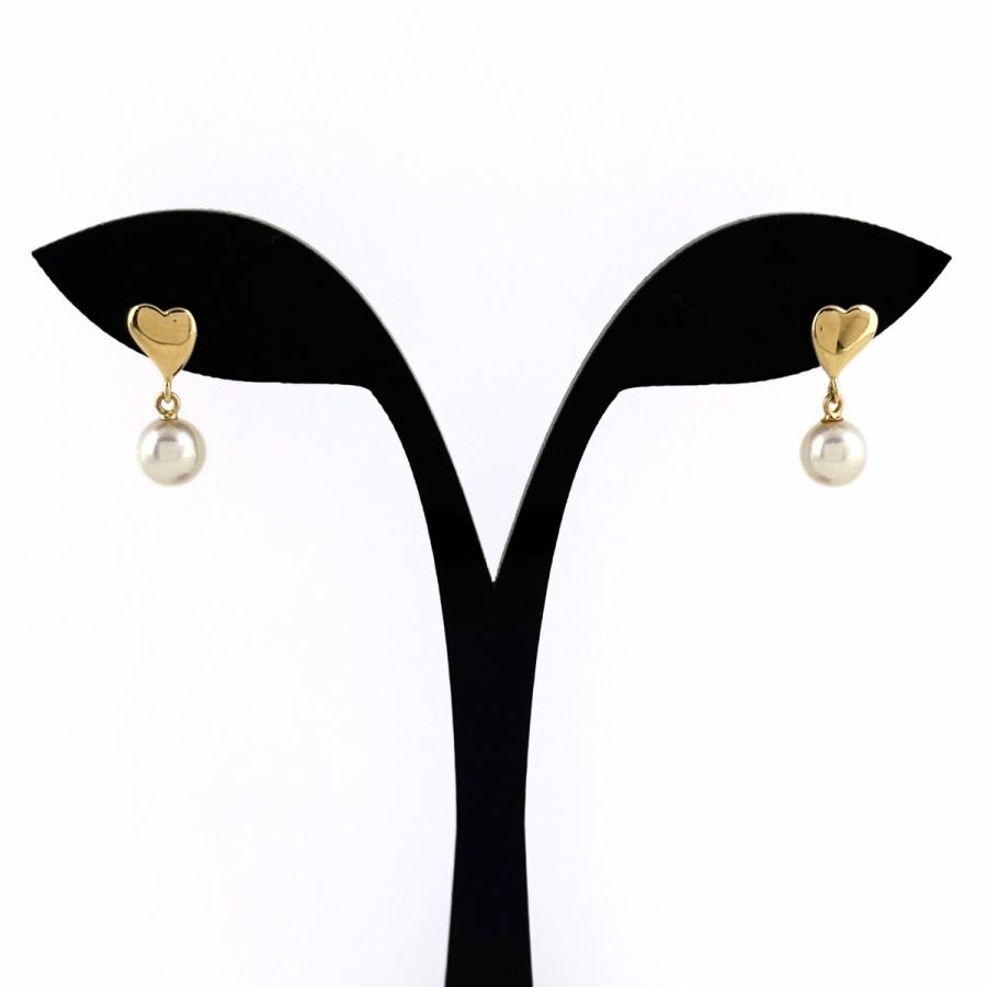 MIKIMOTO（ミキモト） パール ピアス YG イエローゴールド 真珠 ハート