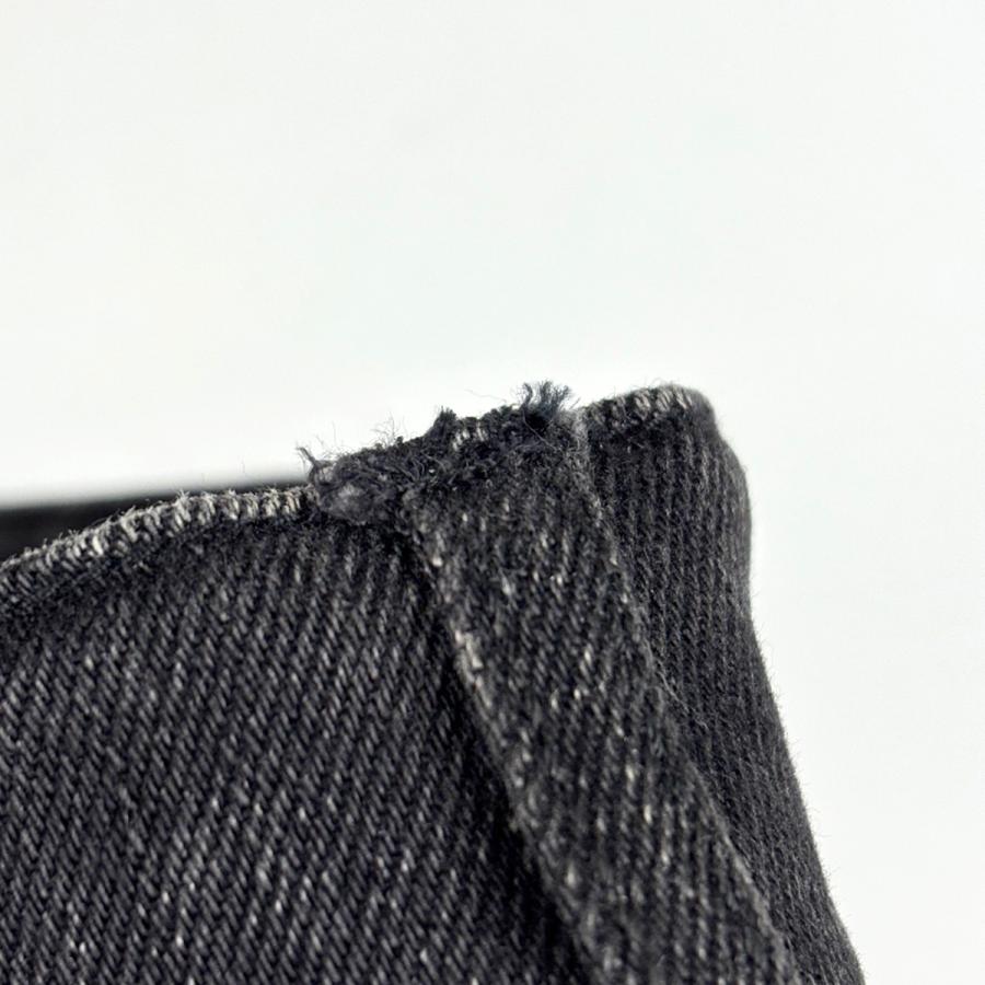 シャネル CHANEL ロゴボタン デニムパンツ 06A ストレート ボタンフライ ボトムス パンツ コットン ポリウレタン ブラック レディース 中古の画像