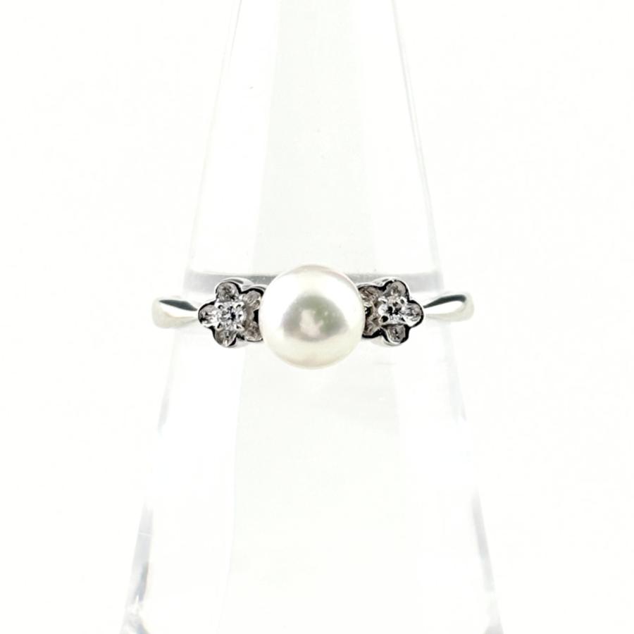 MIKIMOTO（ミキモト） パール リング 指輪 メレダイヤ リング 11.5号