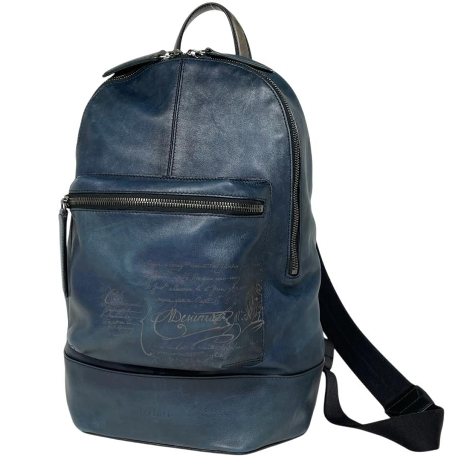 【在庫一掃】 ベルルッティ ロゴ リュックサック メンズ 【中古】 Berluti（ベルルッティ） ロゴ リュックサック デイパック バック