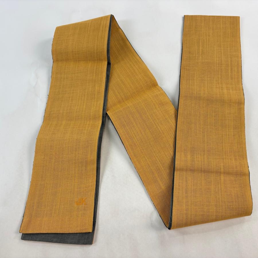 半幅帯 優品 夏帯 落款有 コシノジュンコ オレンジ 麻 中古 : リユース