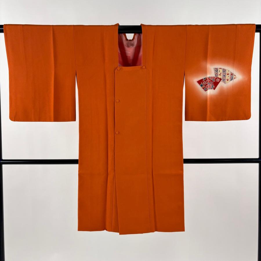道行 身丈100cm 裄丈64cm M 和装コート 道行衿 扇面 草花 ぼかし 