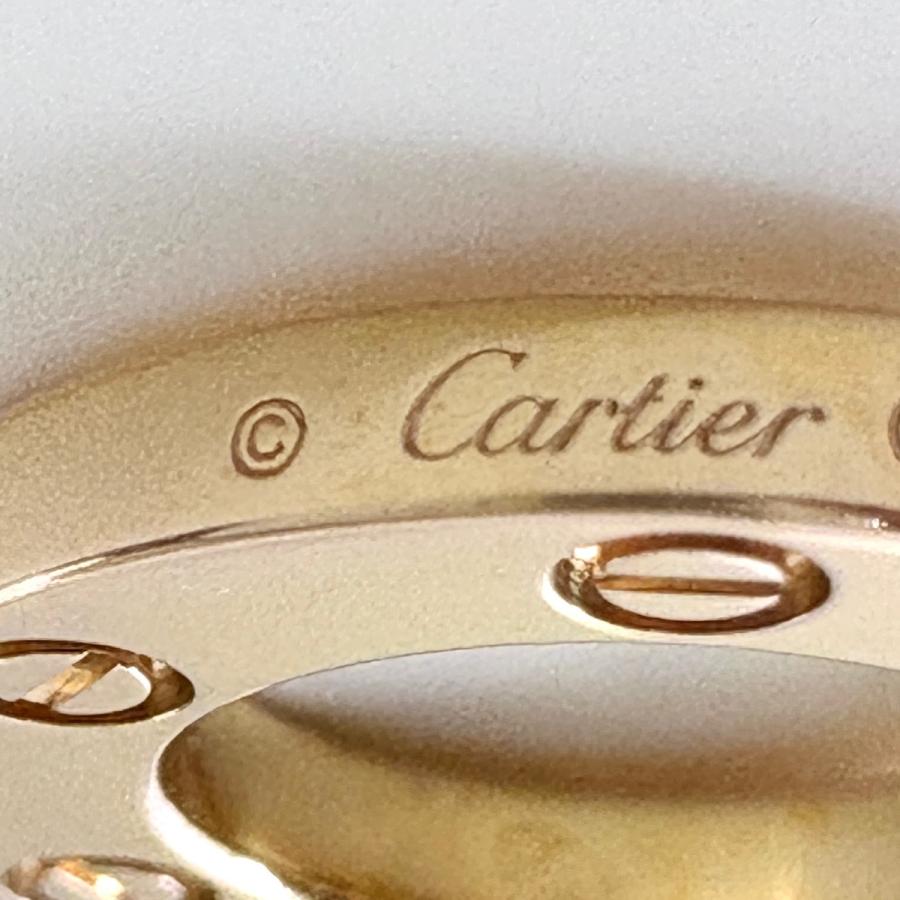カルティエ CARTIER ラブ サークル ネックレス YG イエローゴールド ペンダント メレダイヤ ネックレス 750 ダイヤモンド レディース 中古_3