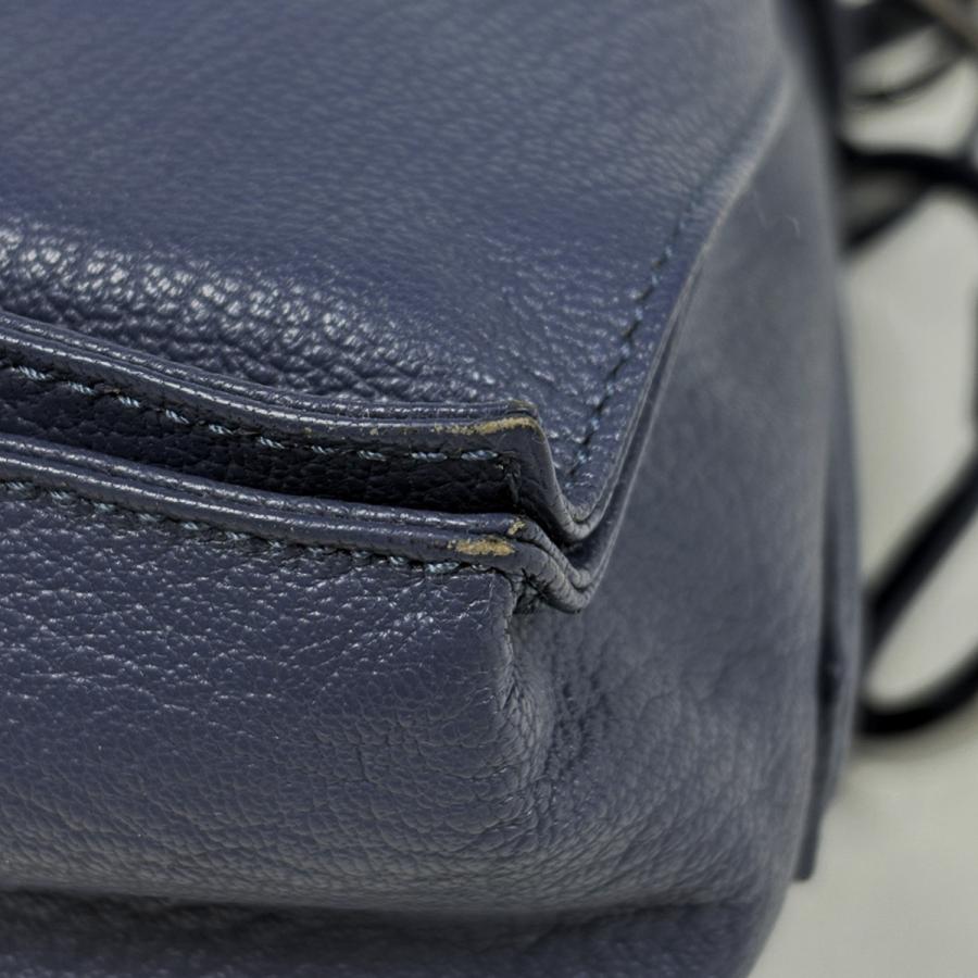 ロエベ LOEWE アナグラム ショルダーバッグ フラメンコ ショルダーバッグ レザー ブルー レディース 中古_2