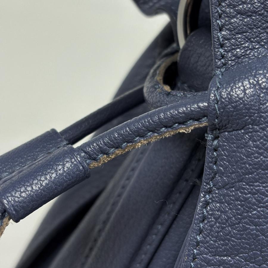 ロエベ LOEWE アナグラム ショルダーバッグ フラメンコ ショルダーバッグ レザー ブルー レディース 中古_4