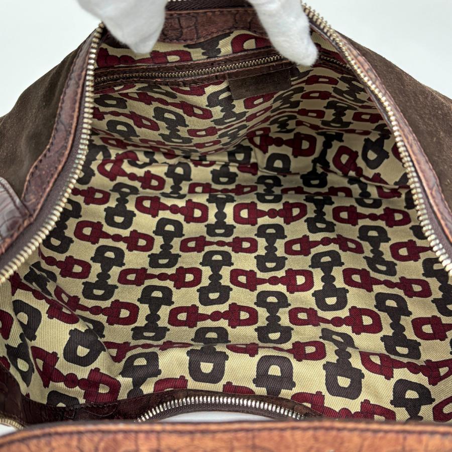 GUCCI（グッチ） ホースビット ショルダーバッグ スエード ブラウン
