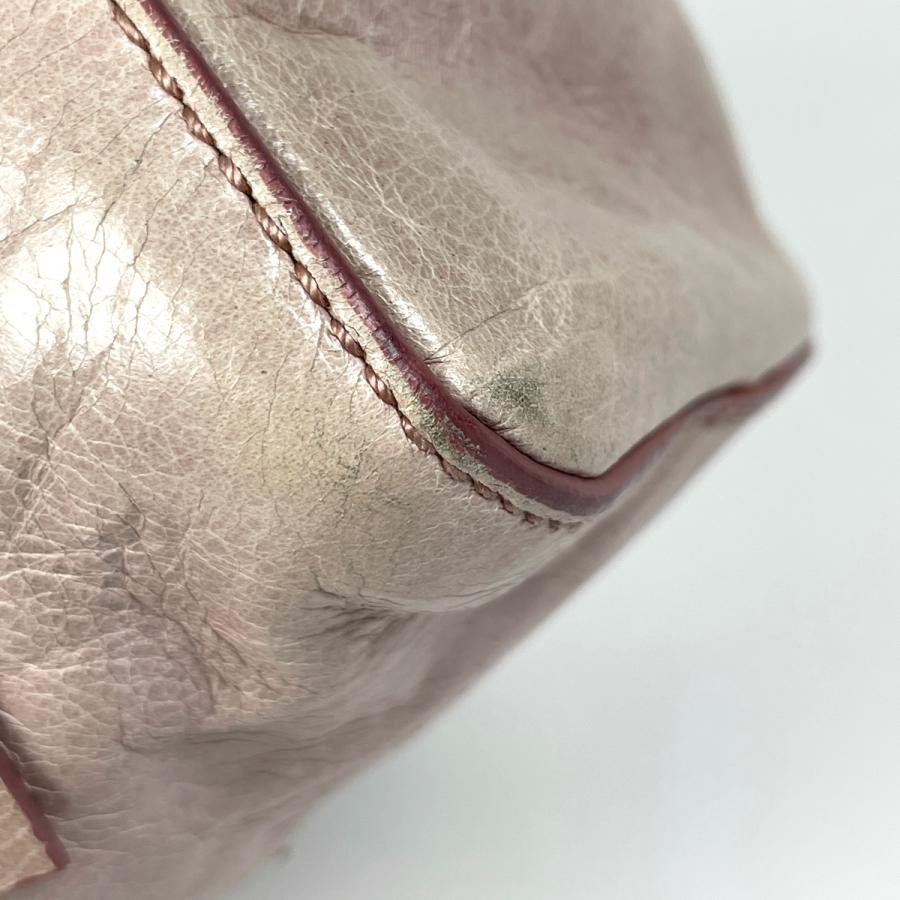 ミュウ ミュウ Miu Miu ロゴ ハンドバッグ 2WAY レザー ピンク レディース 中古