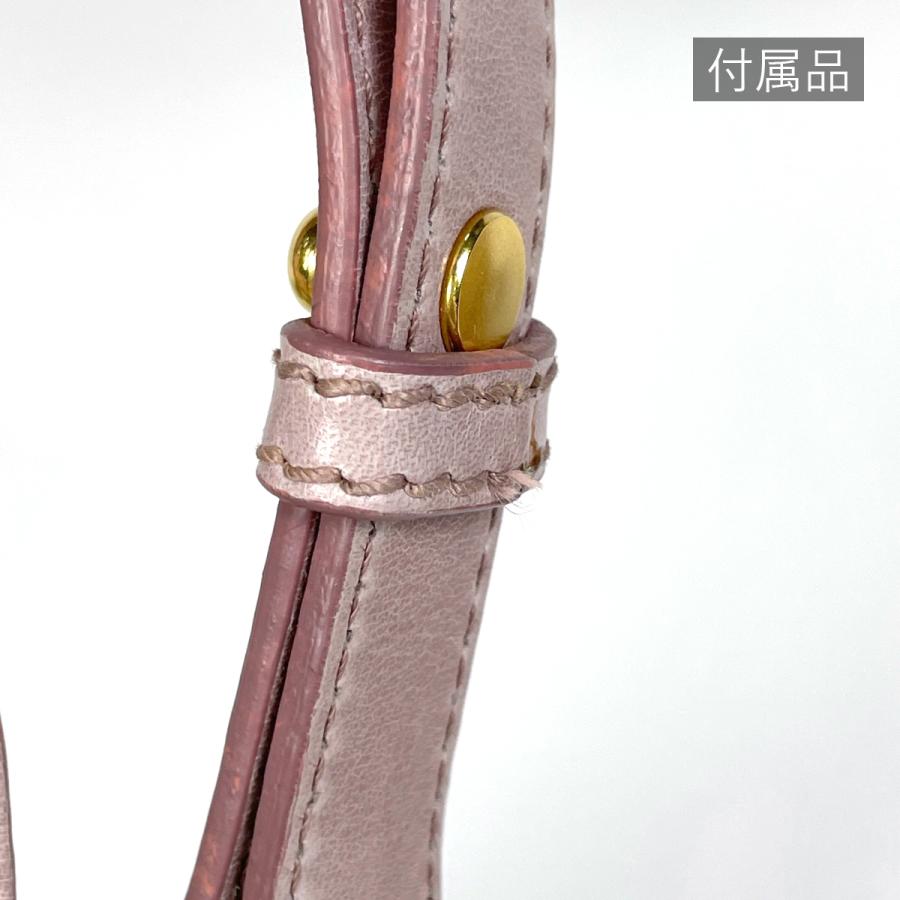 ミュウ ミュウ Miu Miu ロゴ ハンドバッグ 2WAY レザー ピンク レディース 中古