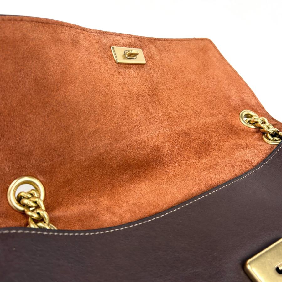 COACH（コーチ） チェルシー チェーン ショルダーバッグ レザー ダーク
