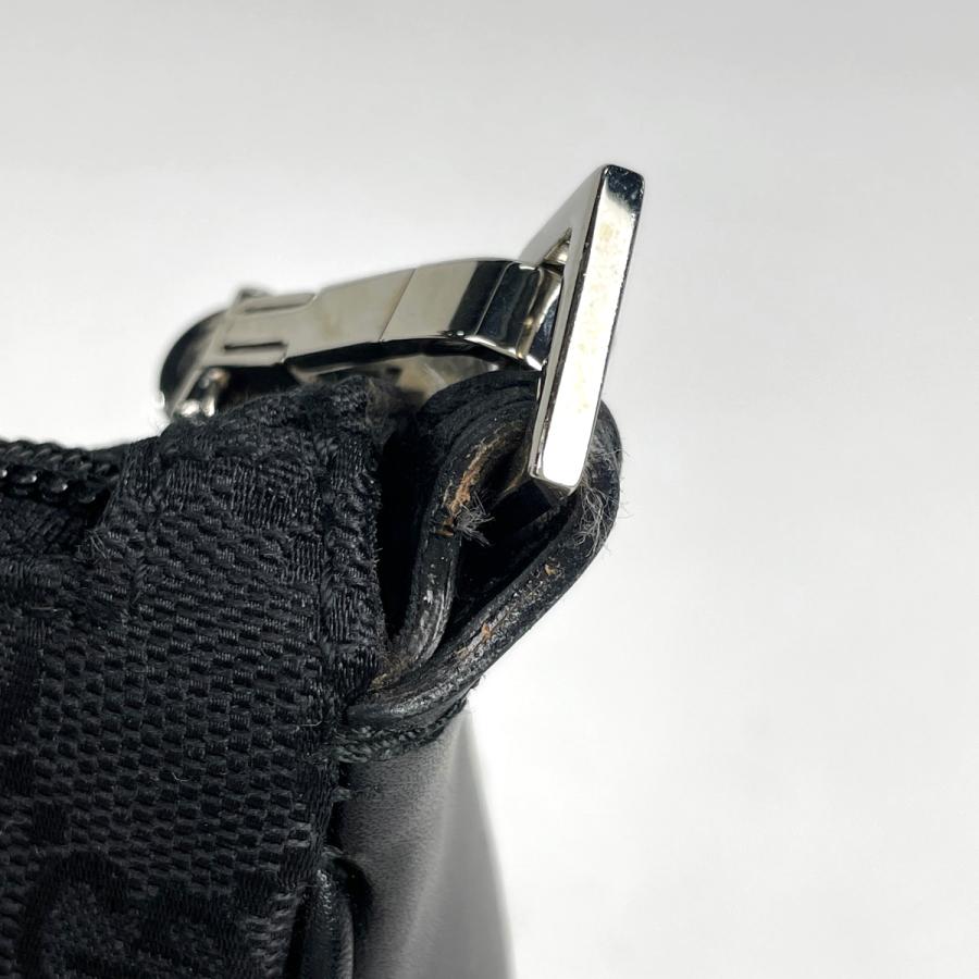 グッチ GUCCI GG柄 ショルダーバッグ ハンドバッグ バンブー ショルダーバッグ GGキャンバス ブラック 0013865 レディース 中古