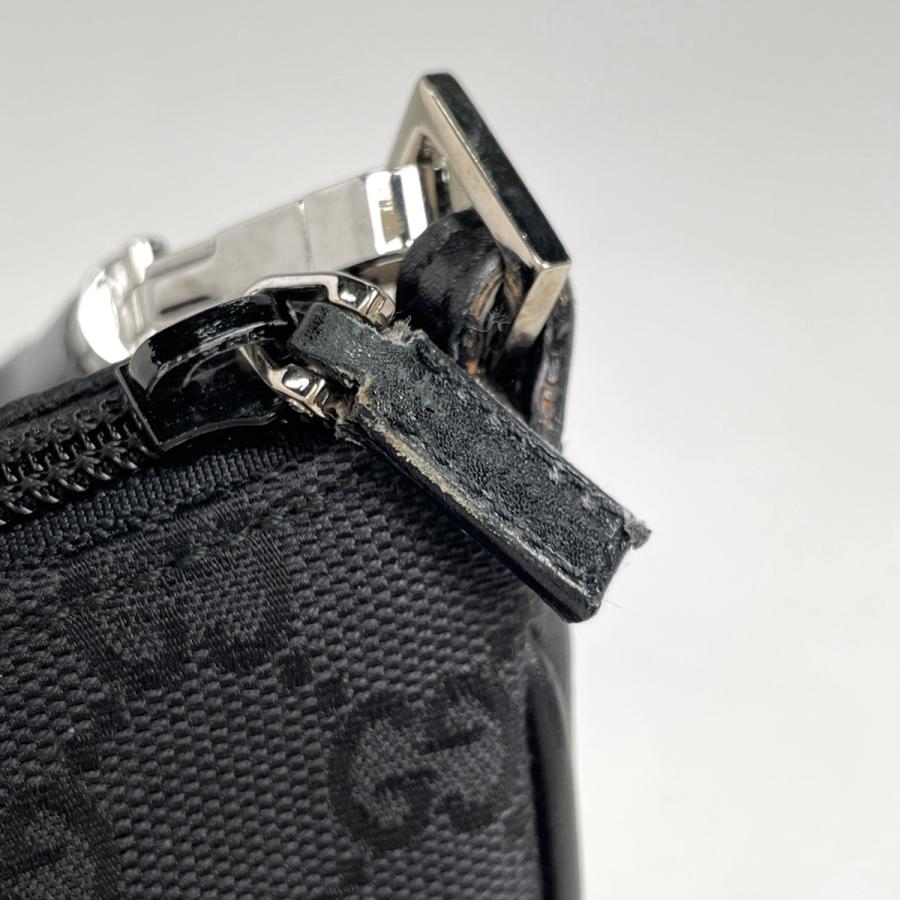 グッチ GUCCI GG柄 ショルダーバッグ ハンドバッグ バンブー ショルダーバッグ GGキャンバス ブラック 0013865 レディース 中古