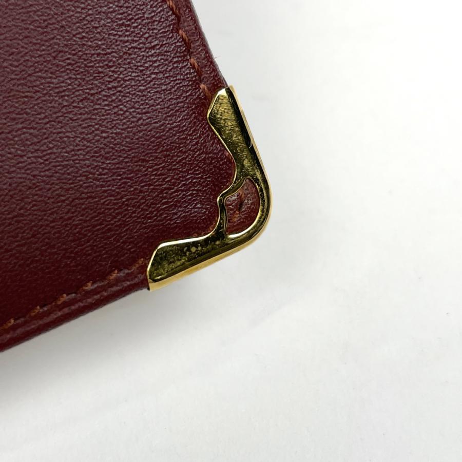 ☆週末価格☆Cartier 二つ折り長財布【マストライン　ボールド】 Cartier（カルティエ） マストライン 二つ折り 長財布 レザー ボルドー