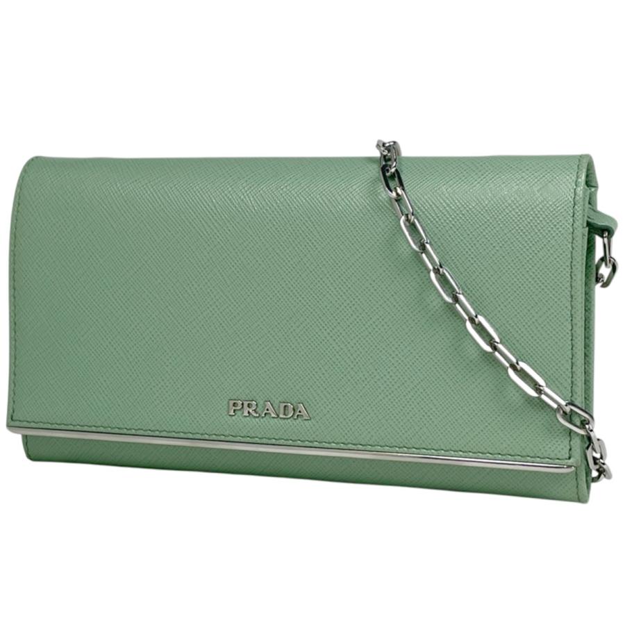プラダ チェーンウォレット サフィアーノ ロゴ 1MT440 PRADA 財布