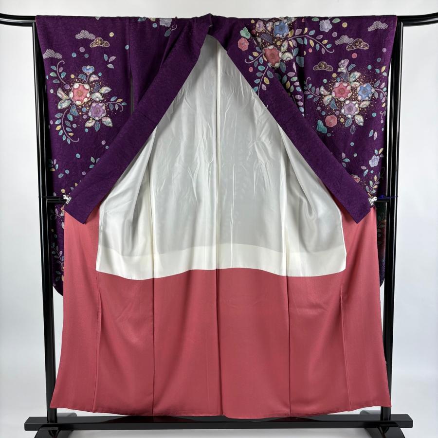 美品】 振袖 身丈155.5cm 裄丈62.5cm S 袷 扇 ヱ霞 金糸