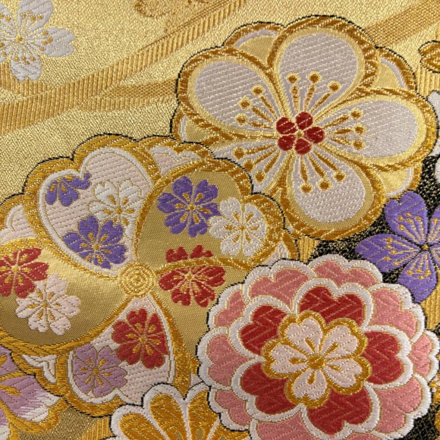 振袖 身丈161.5cm 裄丈69cm L 袷 袋帯フルセット 手鞠 桜 絞り 金糸 赤 