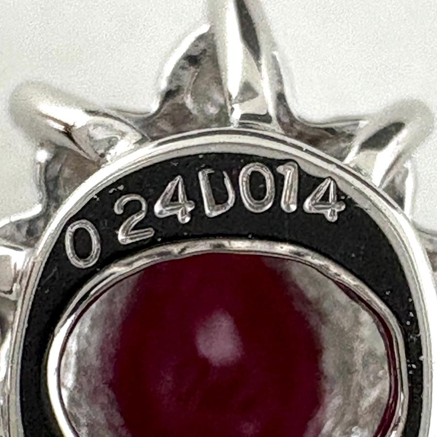ルビー デザインピアス プラチナ メレダイヤ ピアス Pt850 ルビー ダイヤモンド レディース 中古_7