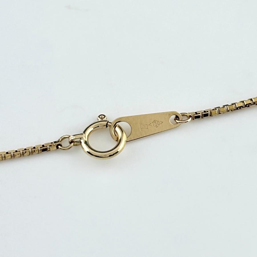 ダイヤモンド デザインネックレス YG イエローゴールド ペンダント ネックレス K18 750 ダイヤモンド レディース 中古