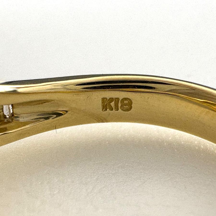 ルビー デザインリング YG イエローゴールド 指輪 メレダイヤ リング 11.5号 K18 ルビー ダイヤモンド レディース 中古_7