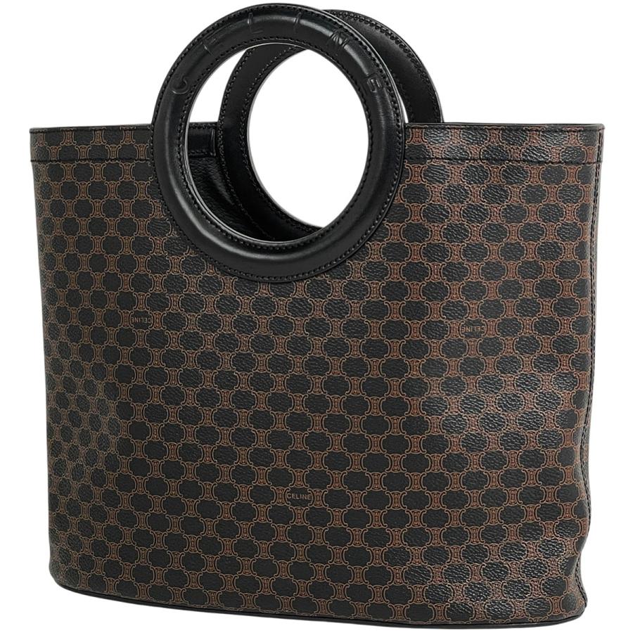 CELINE（セリーヌ） マカダム柄 ハンドバッグ サークルハンドル ロゴ 