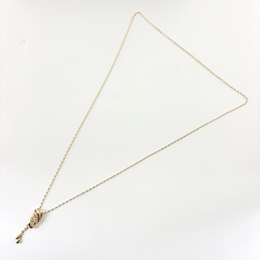 メレダイヤ デザインネックレス YG イエローゴールド ペンダント 