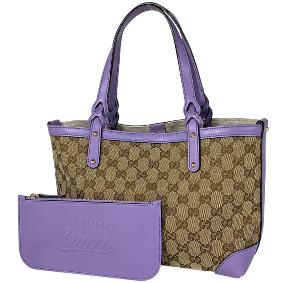 GUCCI（グッチ） GUCCI GG柄 トートバッグ GGキャンバス パープル