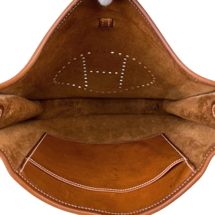 エルメス HERMES エヴリン1 PM パンチング Hロゴ ショルダーバッグ エバーカーフ ブラウン E レディース 中古_13