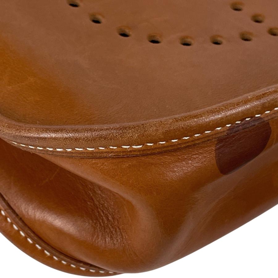 エルメス HERMES エヴリン1 PM パンチング Hロゴ ショルダーバッグ エバーカーフ ブラウン E レディース 中古_5