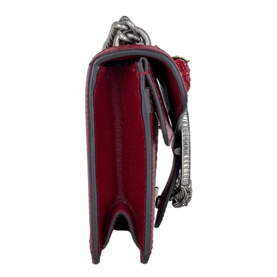 グッチ GUCCI ディオニュソス チェーン ショルダーバッグ ストロベリーモチーフ ショルダーバッグ レザー レッド 499623 レディース 中古_3