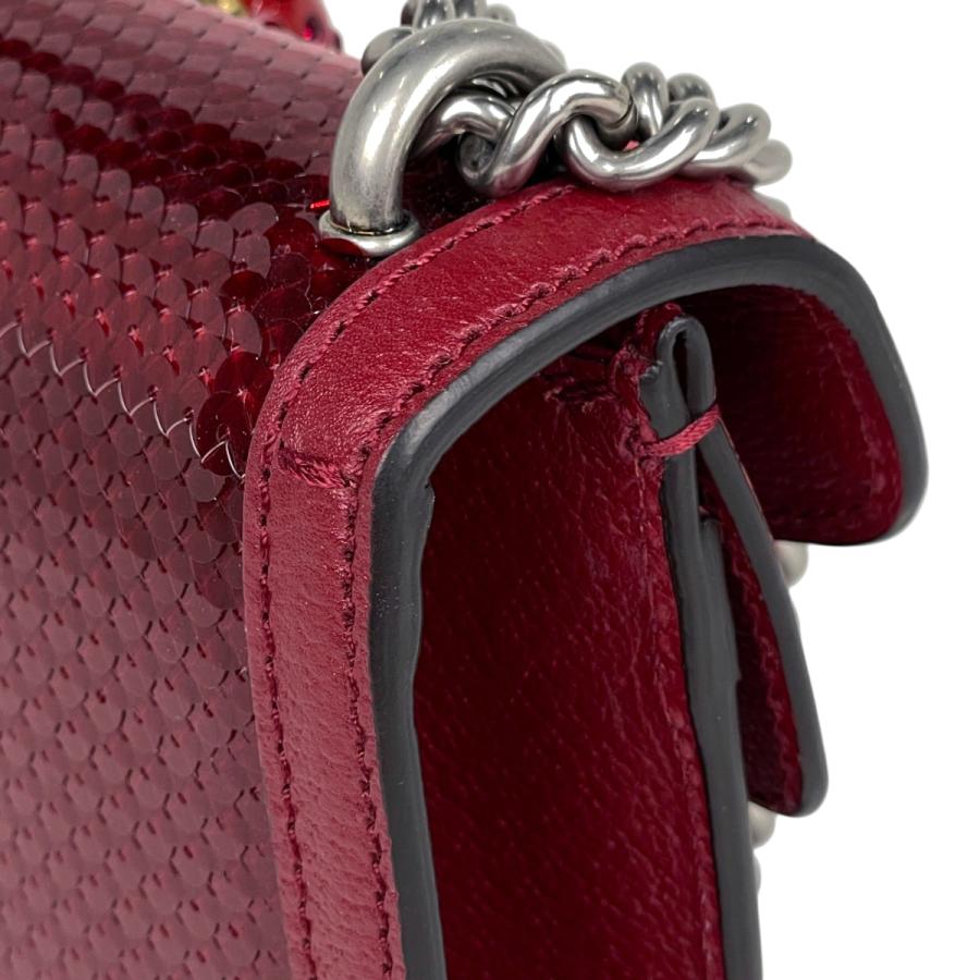 グッチ GUCCI ディオニュソス チェーン ショルダーバッグ ストロベリーモチーフ ショルダーバッグ レザー レッド 499623 レディース 中古_7