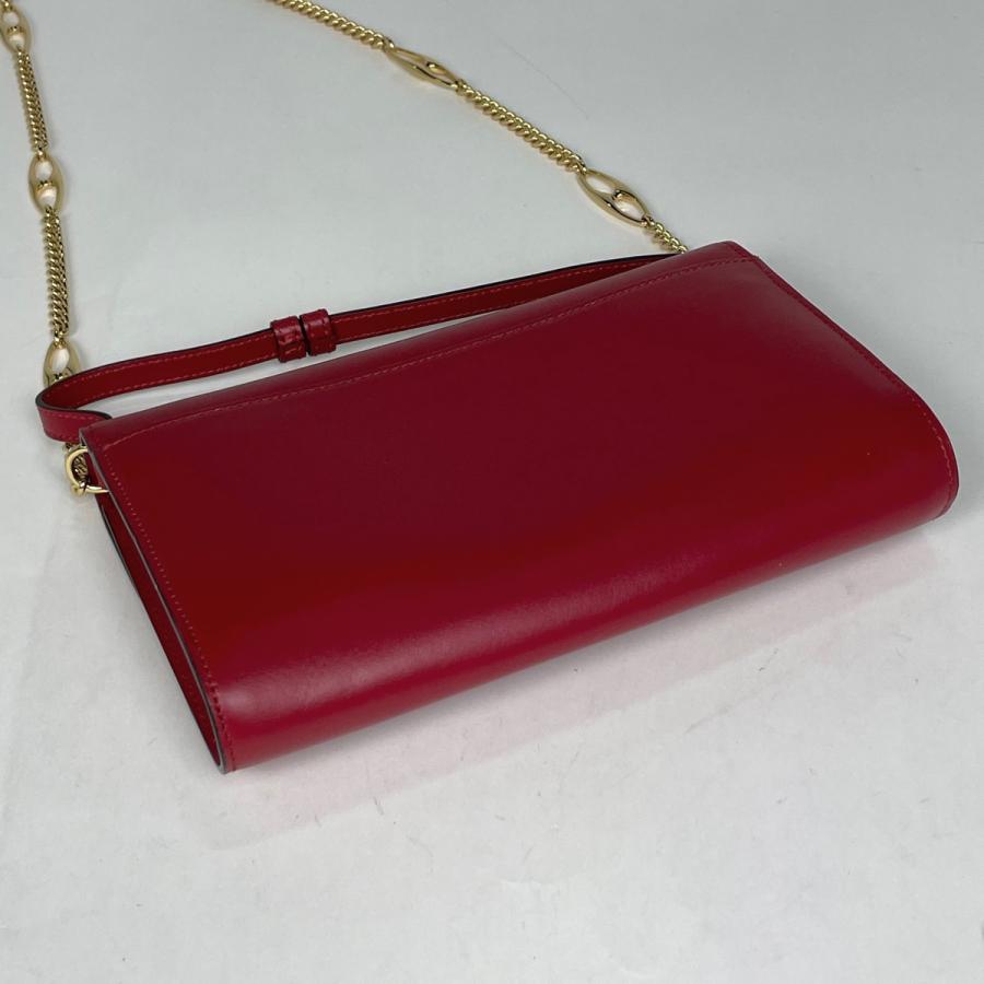グッチ GUCCI ズゥミ チェーン ショルダーバッグ 2WAY ハンドバッグ ショルダーバッグ レザー レッド 572375 レディース 中古_1