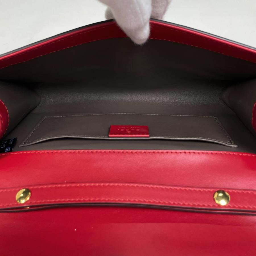 グッチ GUCCI ズゥミ チェーン ショルダーバッグ 2WAY ハンドバッグ ショルダーバッグ レザー レッド 572375 レディース 中古_7