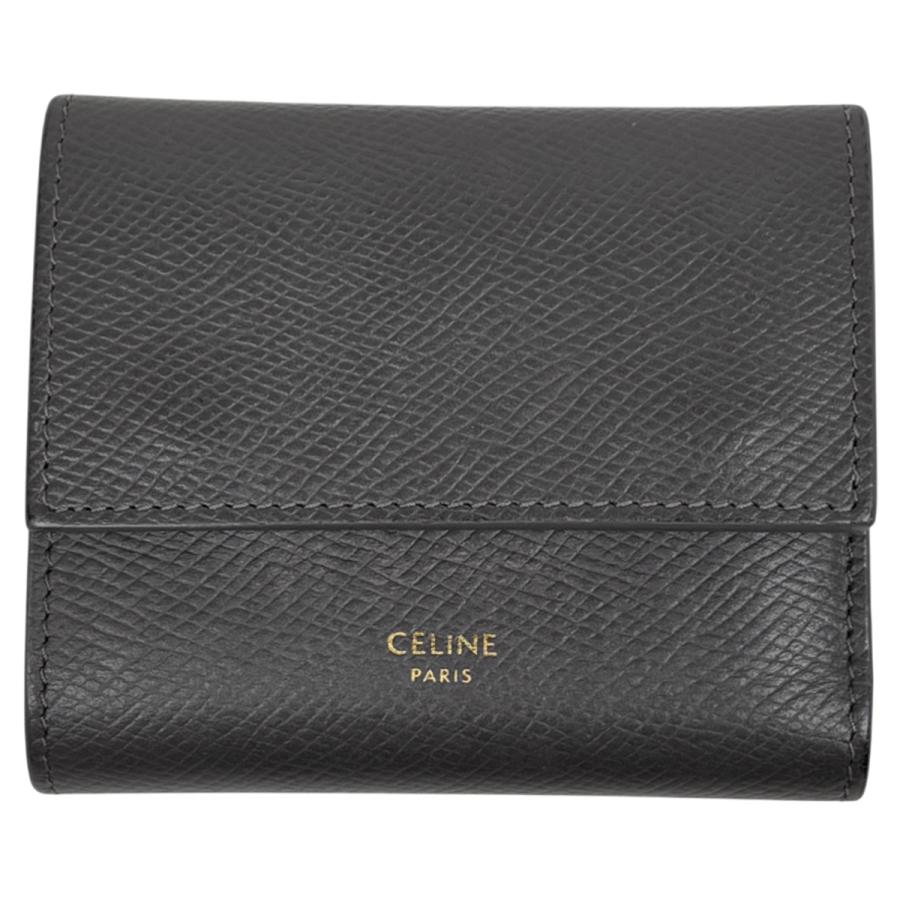 CELINE セリーヌ スモール トリフォールドウォレット コンパクトウォレット 三つ折り財布 レザー グレージュ レディース【中古】 CELINE（セリーヌ） スモール フォールデッド マルチファンクション 三